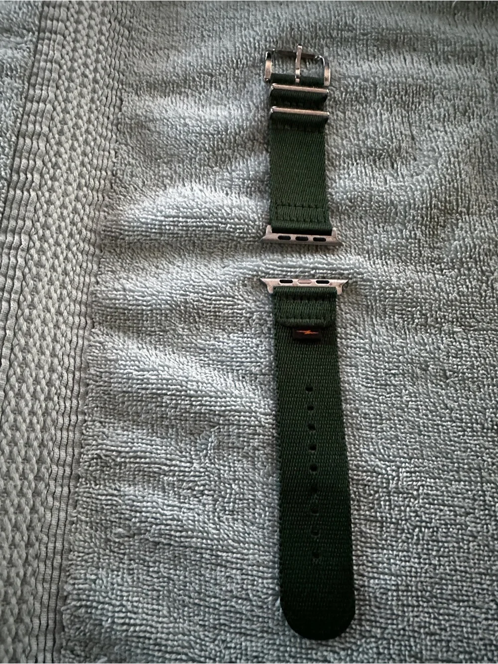 Shinola Men’s 24mm Nylon Apple Watch Strap(Lot of 3). Blue, Green, Grey.